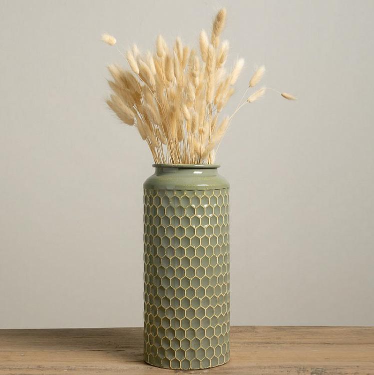 Декоративная серо-зелёная металлическая ваза Green Grey Metal Vase