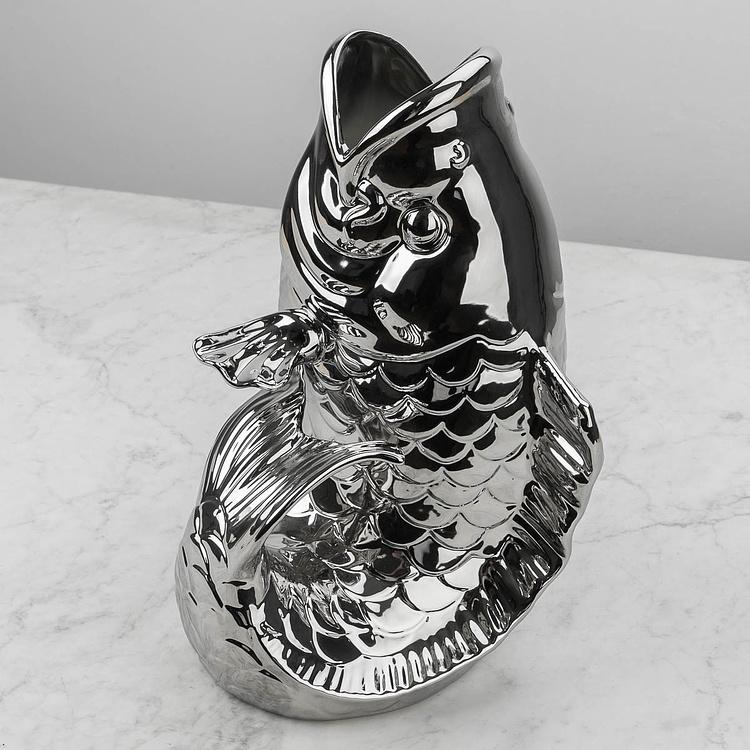 Ваза серебристого цвета Блабб Blubb Silver Vase