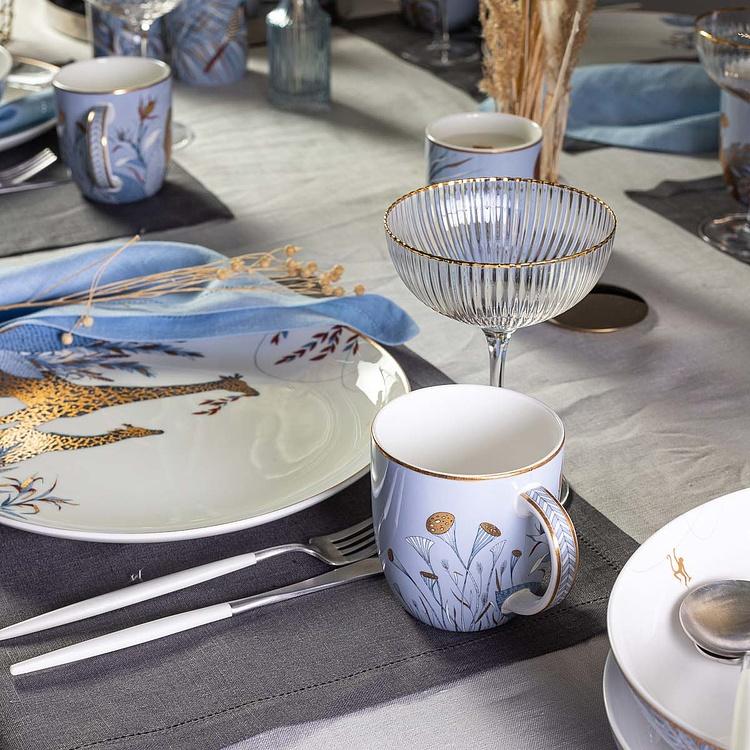 Голубая кружка с цветами Африка Africa Cup Flowers Blue