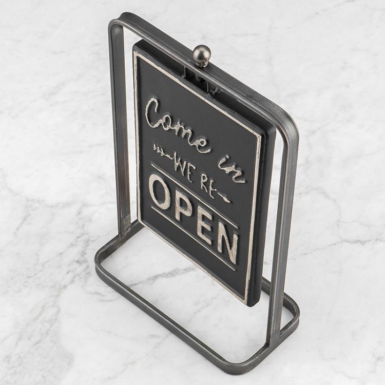 Поворачивающаяся табличка Открыто и Закрыто Rotating Open And Closed Sign On Stand