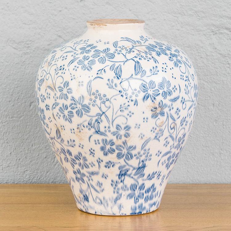Ваза с синей цветочной росписью Ceramic Vase Blue Painted