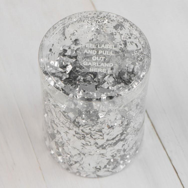Серебряное конфетти 30 грамм Confetti Flakes 30 gram In Box Silver 10 cm