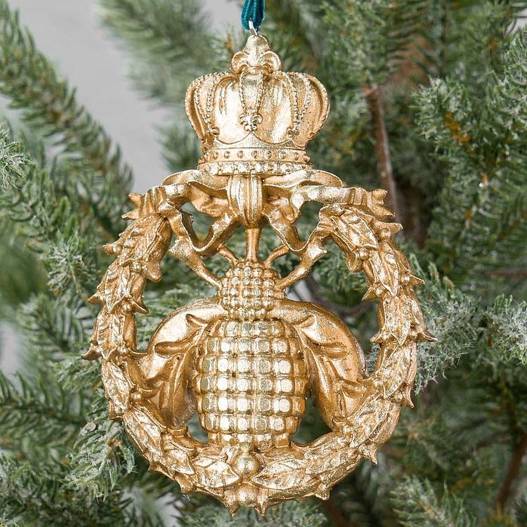 Ёлочная игрушка Королевская пчела Royal Bee Gold Blue 13,5 cm