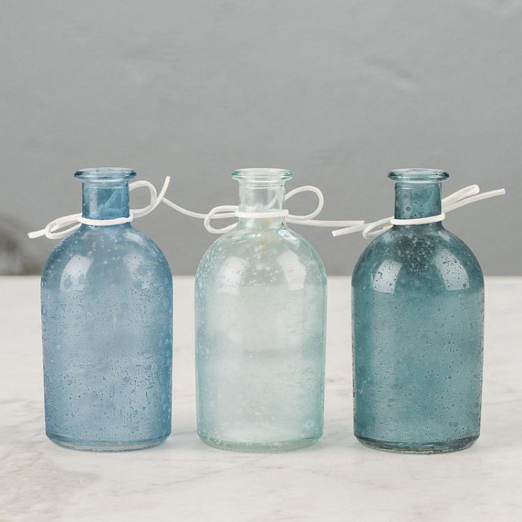 Набор из трёх декоративных мини-бутылок с ракушками Set Of 3 Decorative Bottles With Shells