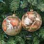Набор из 2-х ёлочных игрушек Set Of 2 Glass World Globe Ball Gold/Cream 10 cm