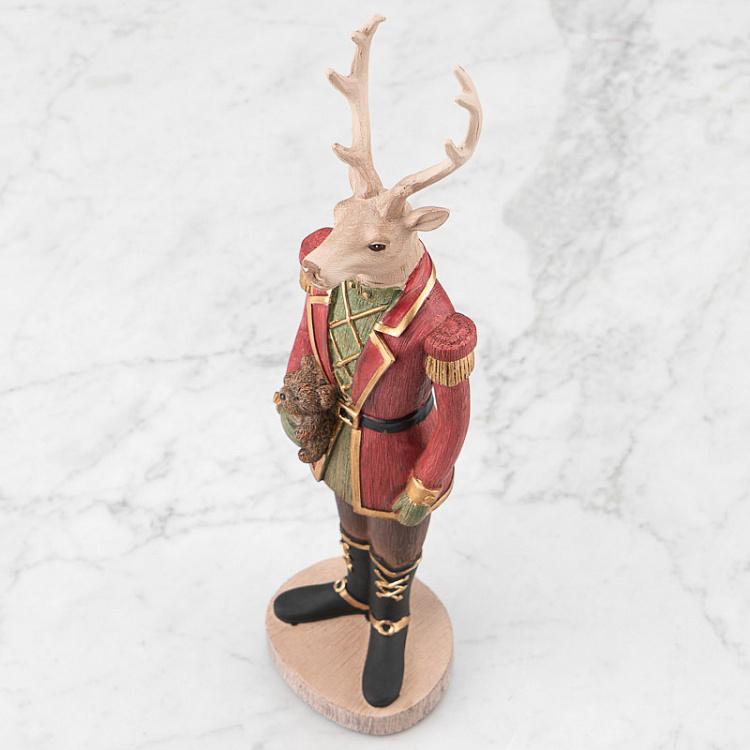 Статуэтка Олень с плюшевым мишкой Figure Deer With Teddy Bear 37,5 cm