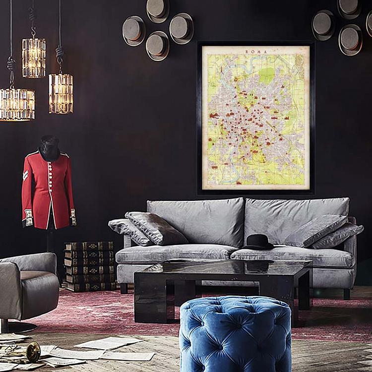 Картина-принт Карта Рима, L Map Rome Large