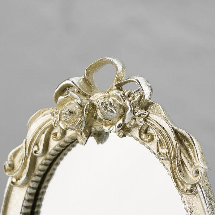 Настольное ручное зеркало на ножке Элегантность Elegant Hand Mirror On Base Champagne