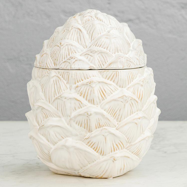 Ёмкость для хранения Сосновая шишка Pine Cone Box White Large