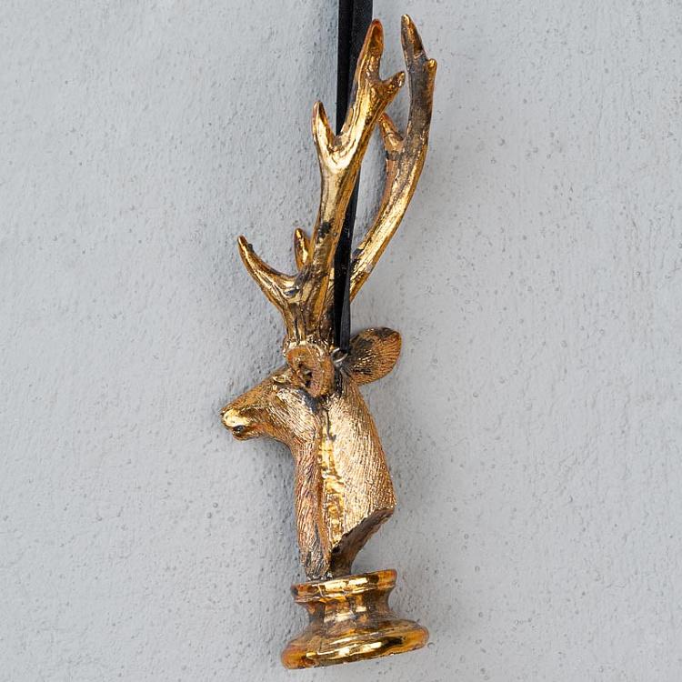 Ёлочная игрушка Бюст оленя золотого цвета, L Deer Bust Gold 20 cm