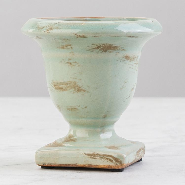 Голубовато-зелёная мини-ваза Медичи, S Medicis Vase Verdigris Small