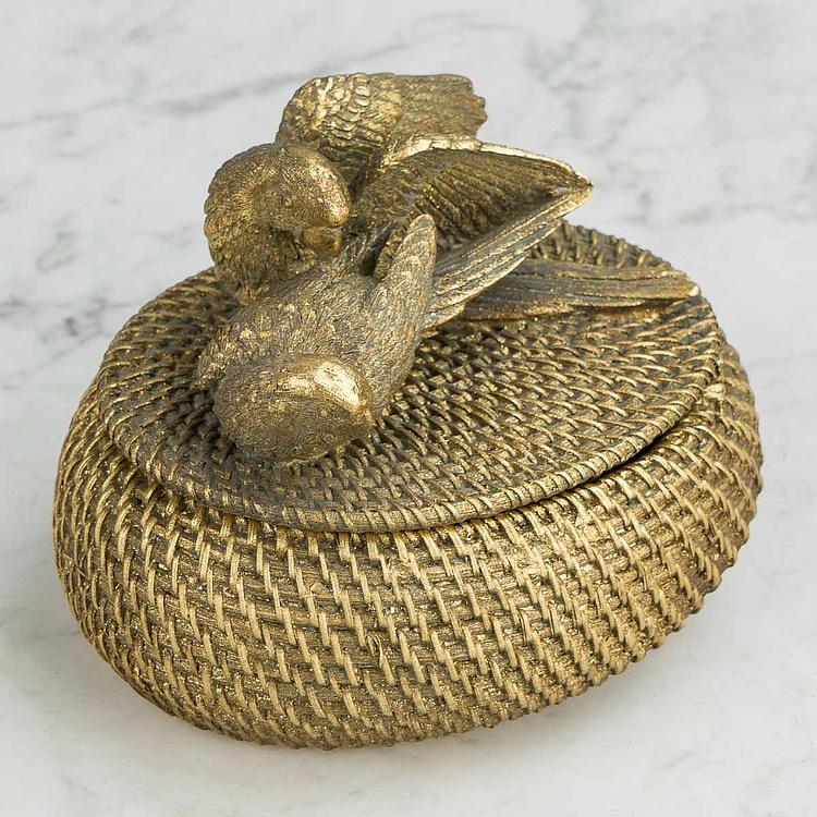 Шкатулка в плетёном стиле Птицы Weaving Style Box With Birds On Lid