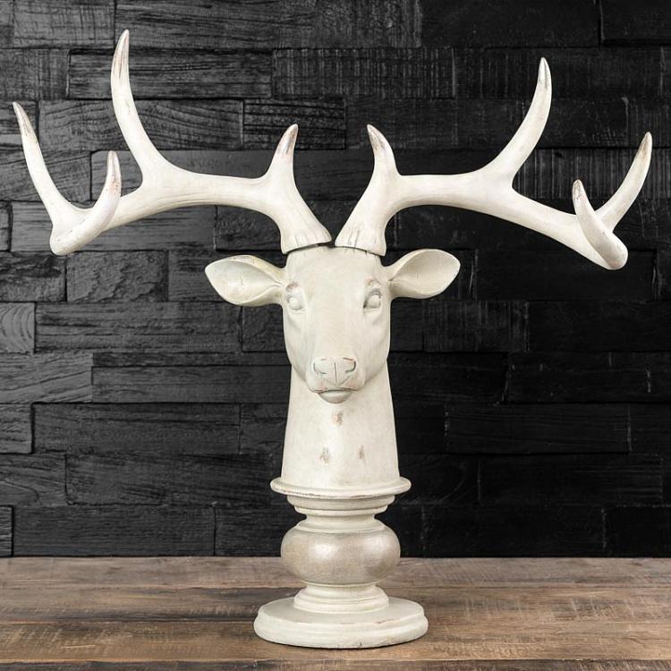 Статуэтка Белый олень White Deer Head On Stand