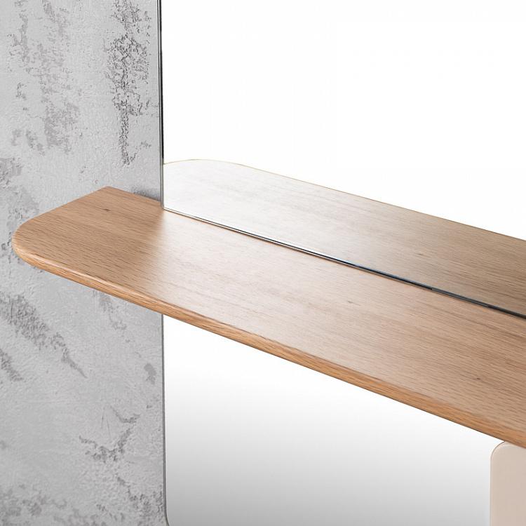 Настенное зеркало с полкой и ящиком Ещё один взгляд, светлый дуб One More Look Mirror Stand, Oak