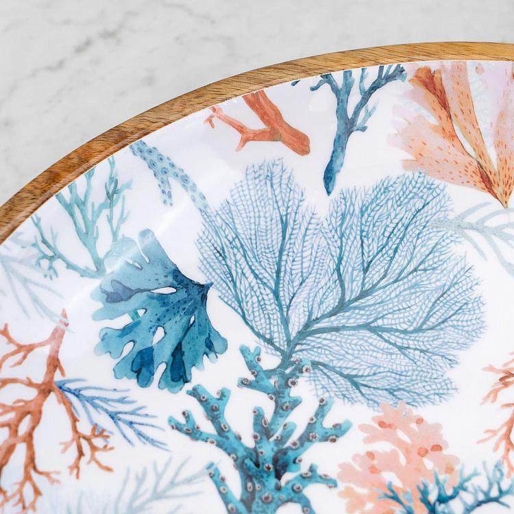 Тарелка-пиала из дерева манго Кораллы, XXL Coral Mango Wood Bowl Extra Large