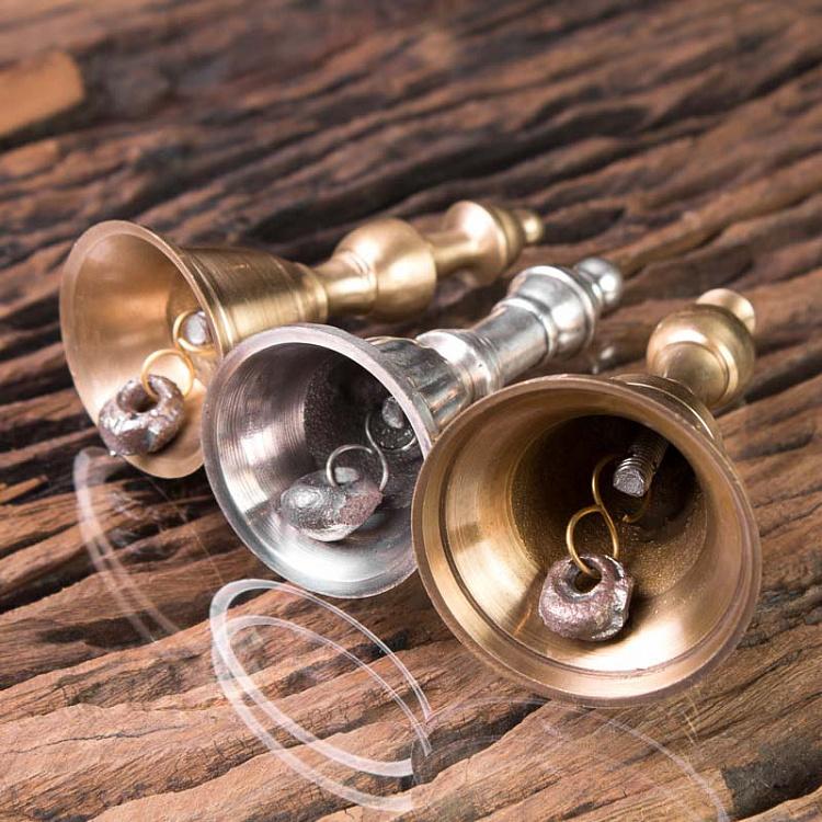 Набор из трёх ручных колокольчиков Set Of 3 Bells Brass Patina