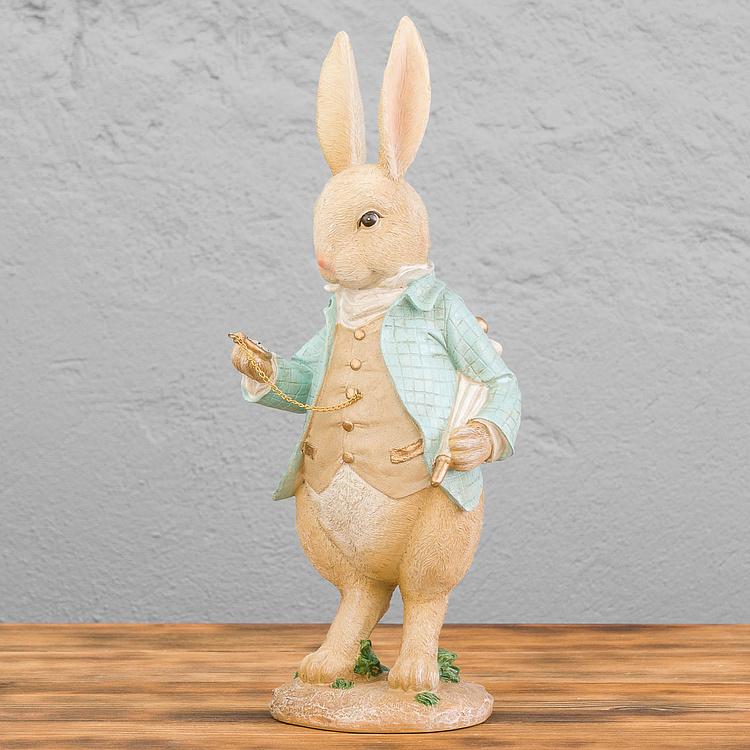Новогодняя фигурка Опаздывающий кролик Too Late Rabbit Cream Blue 41 cm