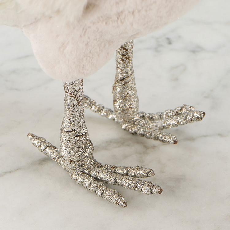 Новогодняя фигурка Сова с блёстками 1 Owl With Sparkles Head Right 34 cm