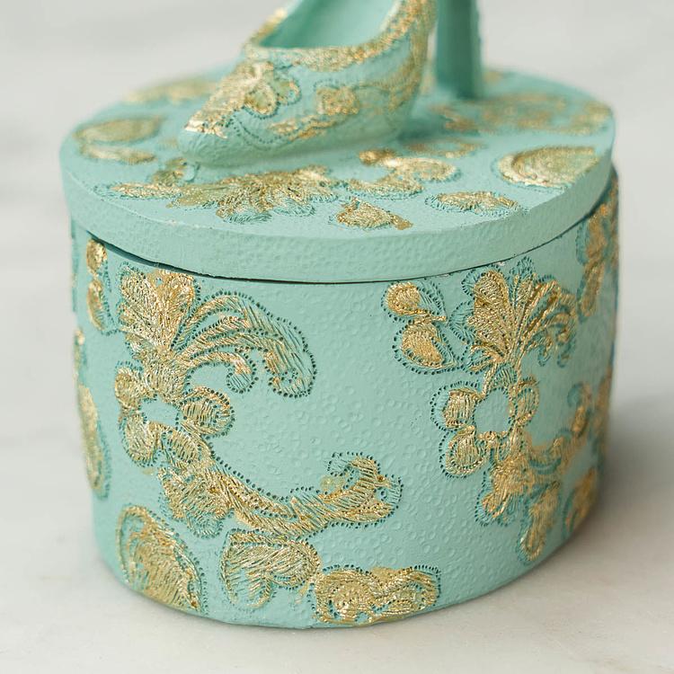 Набор из двух шкатулок с туфлёй на крышке Set Of 2 Shoe Slipper On Boxes Pink Blue