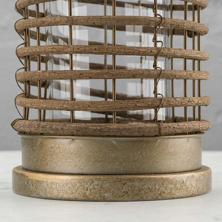 Подсвечник из состаренного металла в виде фонаря Aged Copper Metal Lantern