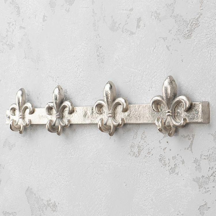 Четырёхместная настенная вешалка Королевская лилия Coat Rack 4 Hooks Fleur De Lis
