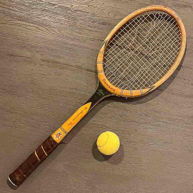 Винтажная теннисная ракетка и мяч 7 Vintage Tennis Racket And Ball 7