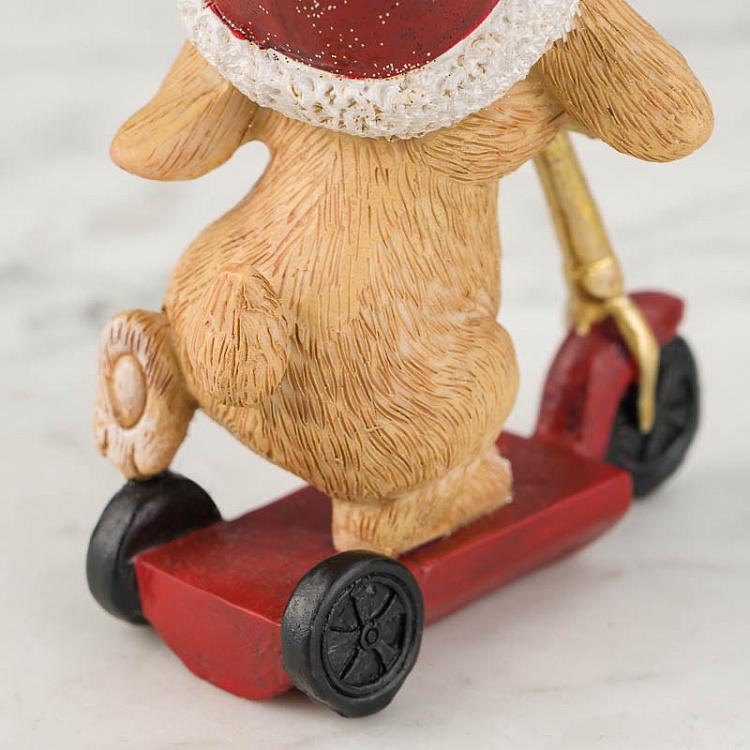 Статуэтка Весёлый кролик на самокате Cute Xmas Rabbit On Scooter 11 cm