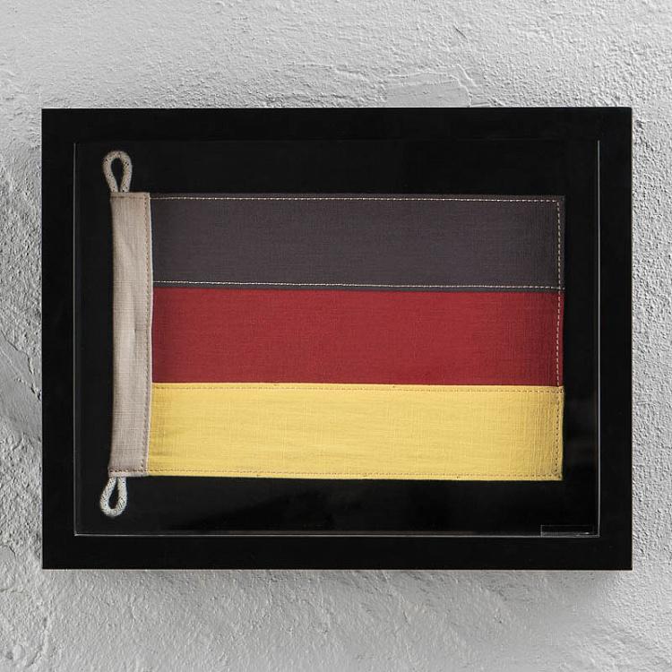 Флаг Германии за стеклом в раме, мини Shadow Box Flag Germany Mini