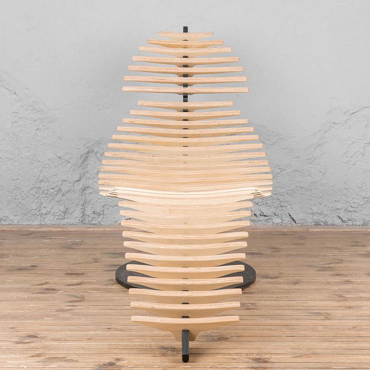 Бежевое кресло-шезлонг Кит Whale Lounge Natural/Dark Oil