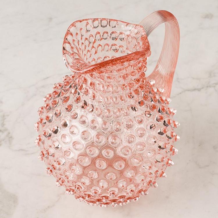 Дымчато-розовый кувшин Диамант Pitcher Hobnail Sweet Pink Large