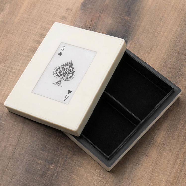 Белая шкатулка с набором из двух колод карт White Card Games Box