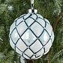 Ёлочная игрушка Checkered Ball With Beads Blue 10 cm