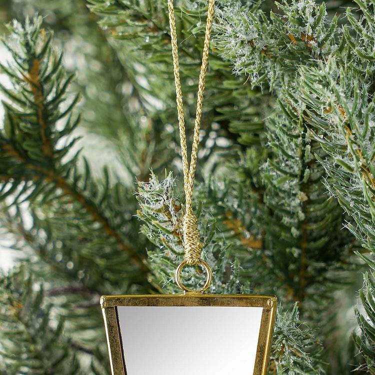 Новогодняя подвеска Зеркальный треугольник, S Triangular Mirror Pendant 15 cm