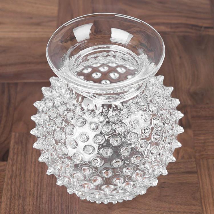 Круглая прозрачная ваза Диамант Round Clear Vase Hobnail
