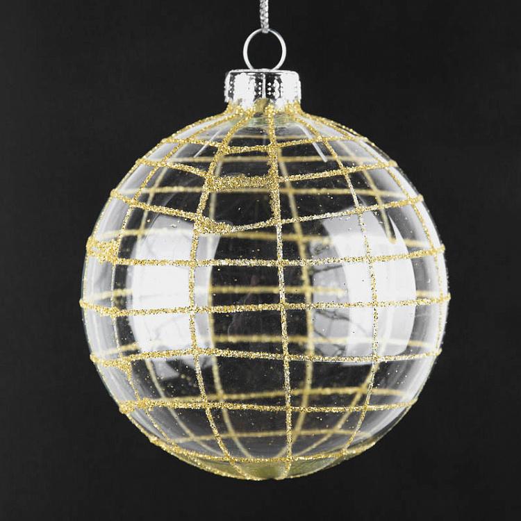 Ёлочный шар Золотая клетка Ball Gold Cage 8 cm