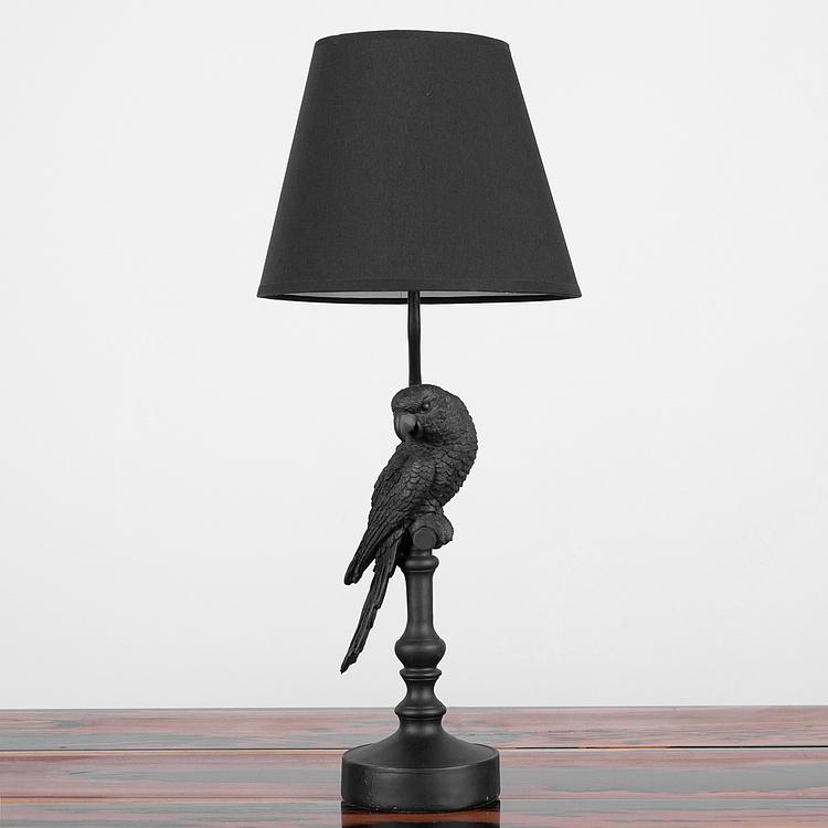 Настольная лампа с абажуром Чёрный попугай Black Parrot Lamp With Shade