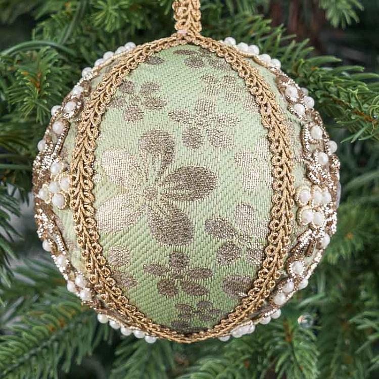 Ёлочная игрушка Золотой шар с бусинами Beads Ball Gold 9 cm