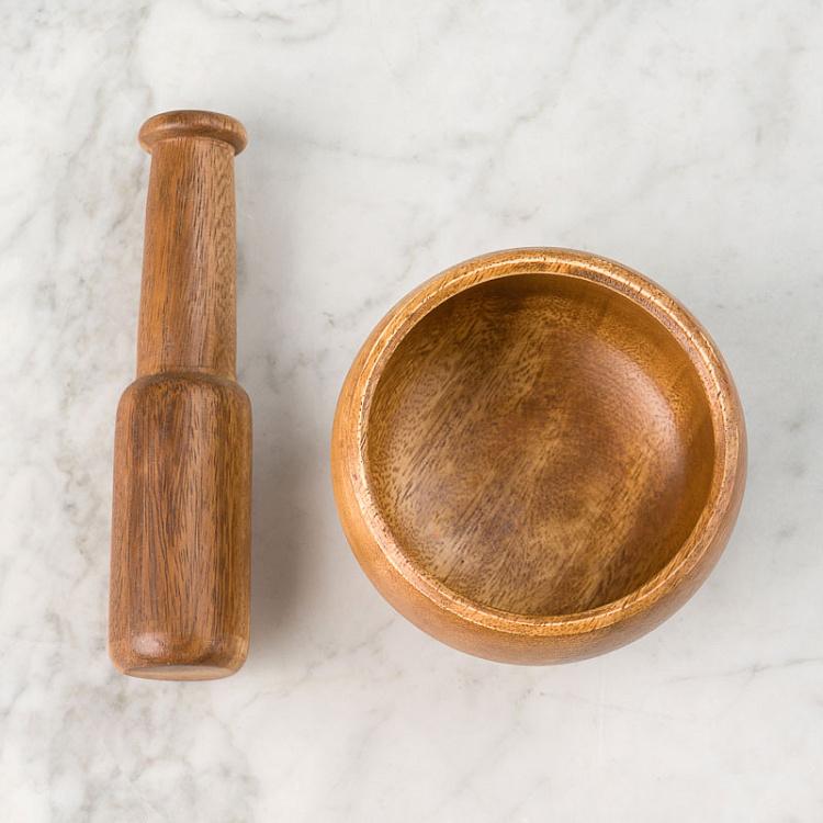 Деревянная ступка с пестиком Органик Organic Mortar And Pestle