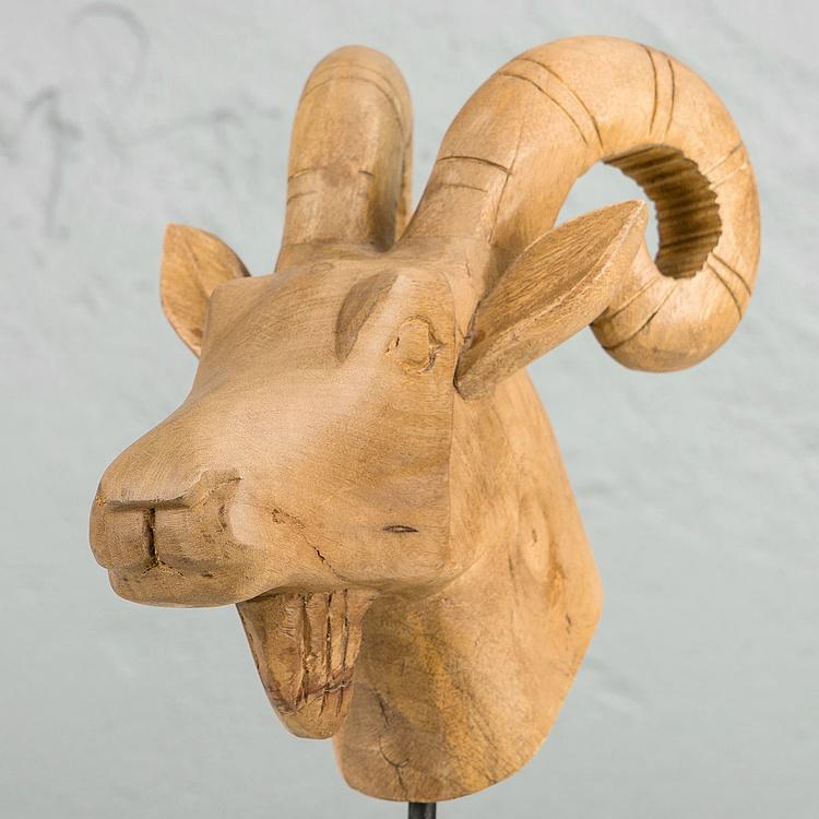 Статуэтка Голова козерога Билли Billy Goat Head Mango Wood