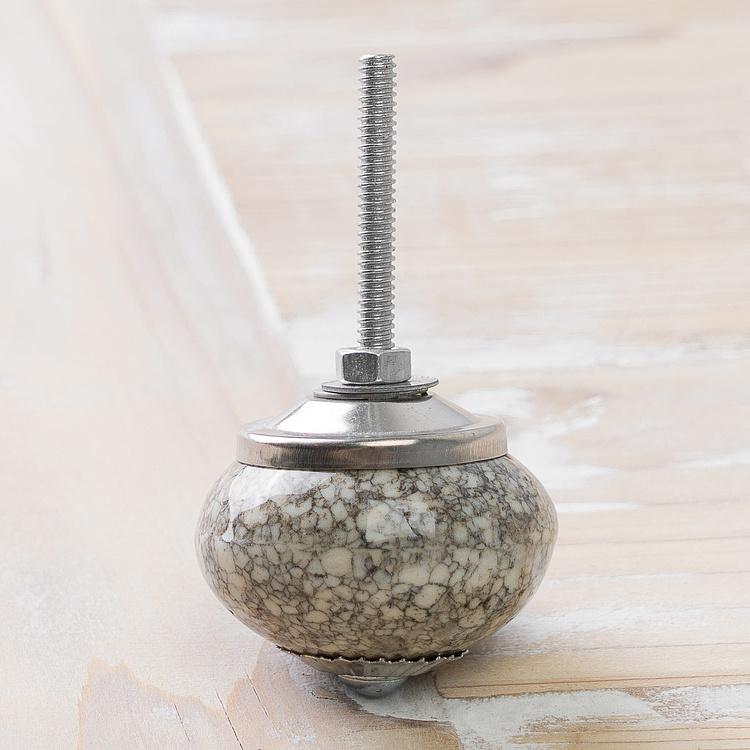 Кремовая керамическая мебельная ручка с кракелюром Crackled Ceramic Knob Cream