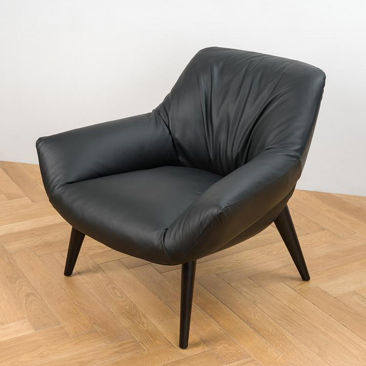 Кресло Бельфьоре с низкой спинкой, чёрные дубовые ножки Belfiore Low Back Armchair, Carbon Oak