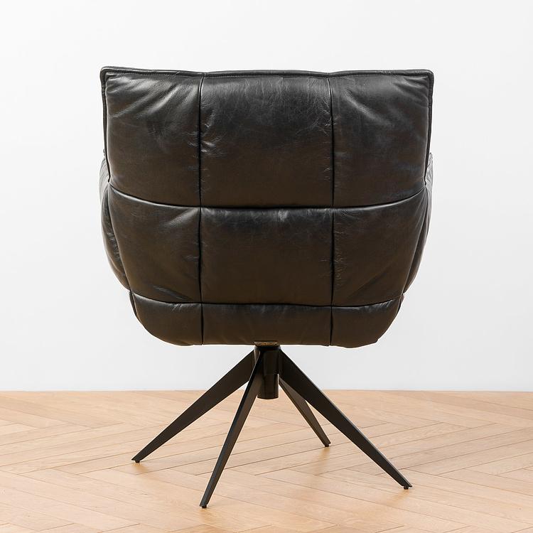 Вращающееся кресло Центр, чёрные матовые ножки Center Swivel Armchair, Black Matt Metal RM