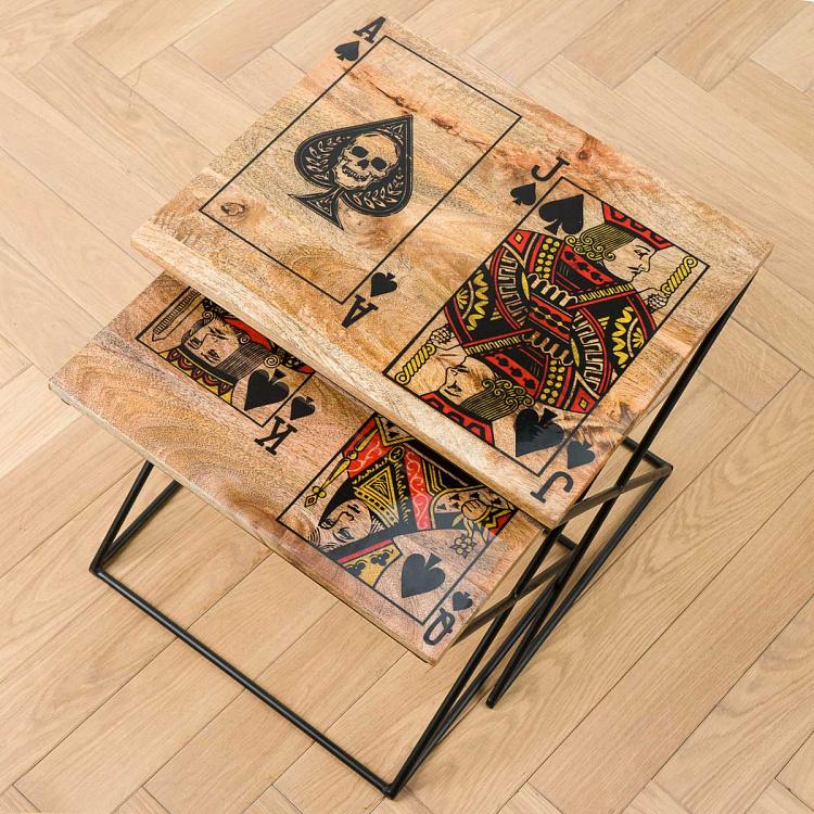 Комплект из двух столиков Карты Set Of 2 Card Game Nesting Tables