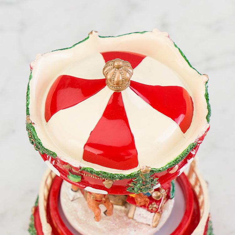 Музыкальная механическая фигурка Карусель Сани Санты Music Motion Santa Sleigh Carousel 14,5 cm