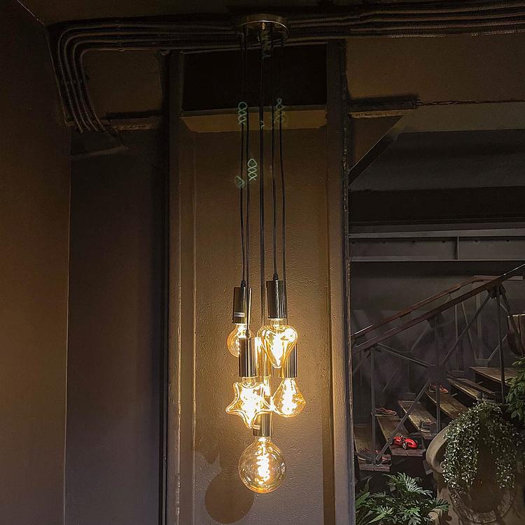 Подвесной светильник с янтарными плафонами Поппурри Lamp Amber Glass Poppuri