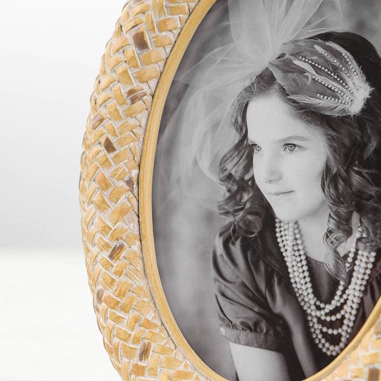 Овальная рамка для фото с кирпичным узором Yellow Brick Round Photo Frame