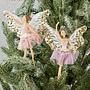 Набор из 2-х ёлочных игрушек Set Of 2 Tulle Fairy Ballerinas Pink Purple 17,5 cm