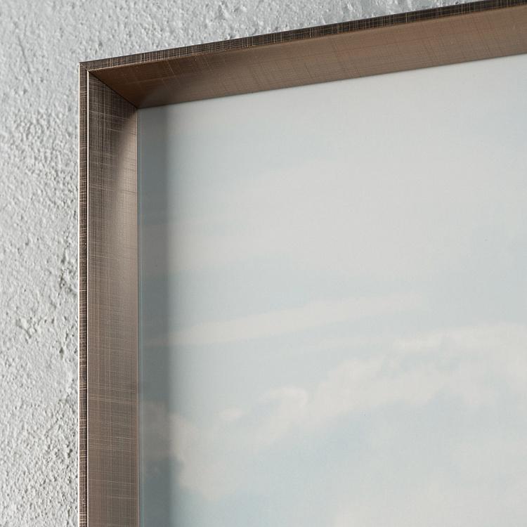 Фото-принт триптих в серебристой раме Сине-белая лодка Set Of 3 Blue And White Boat, Pewter Frame