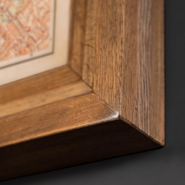 Картина-принт Карта Лондона, рама из высветленного дуба Classic Map London, Weathered Oak
