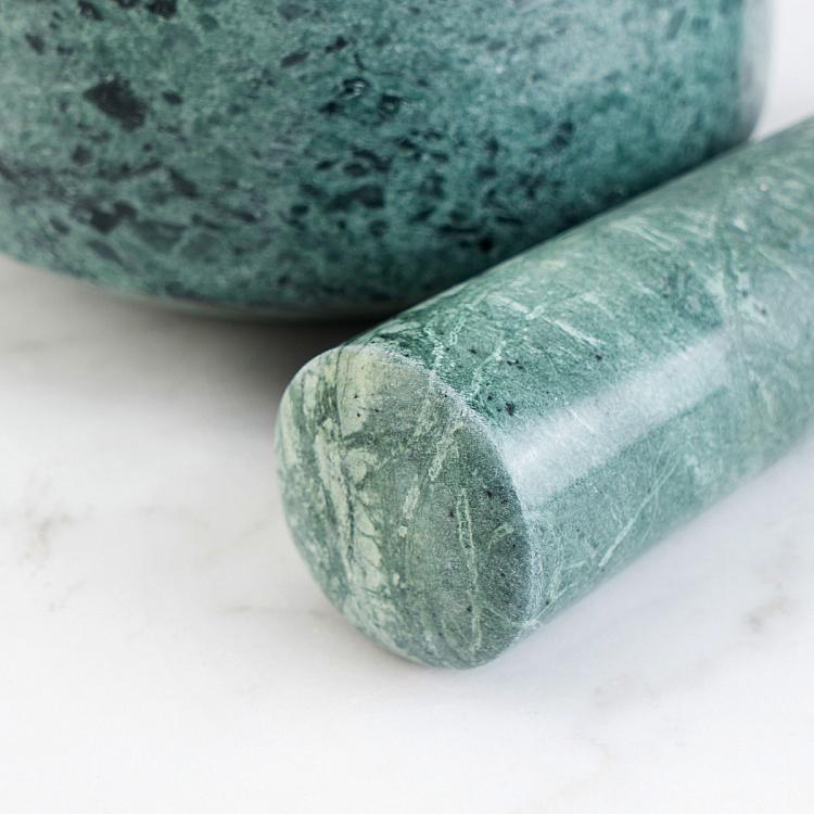 Ступка с пестиком из зелёного мрамора Green Marble Pestle And Mortar